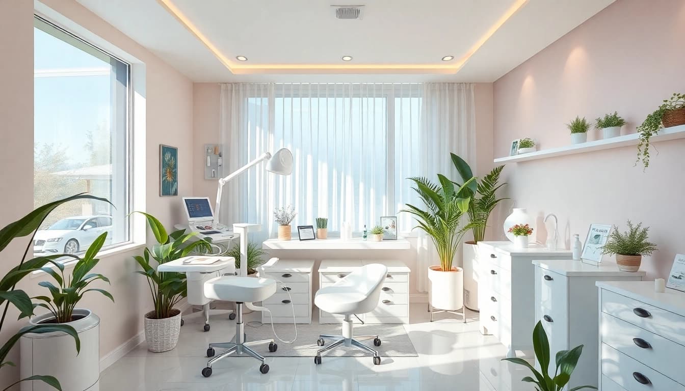Epilare definitiva sibiu: A welcoming beauty clinic showcasing advanced laser equipment for smooth, hair-free skin.