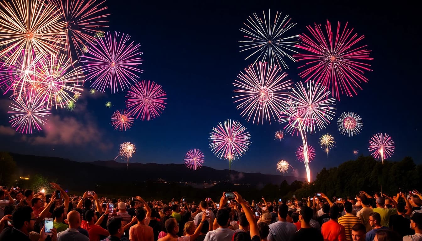 Experience captivating fireworks uk illuminating the night sky in a vibrant display.