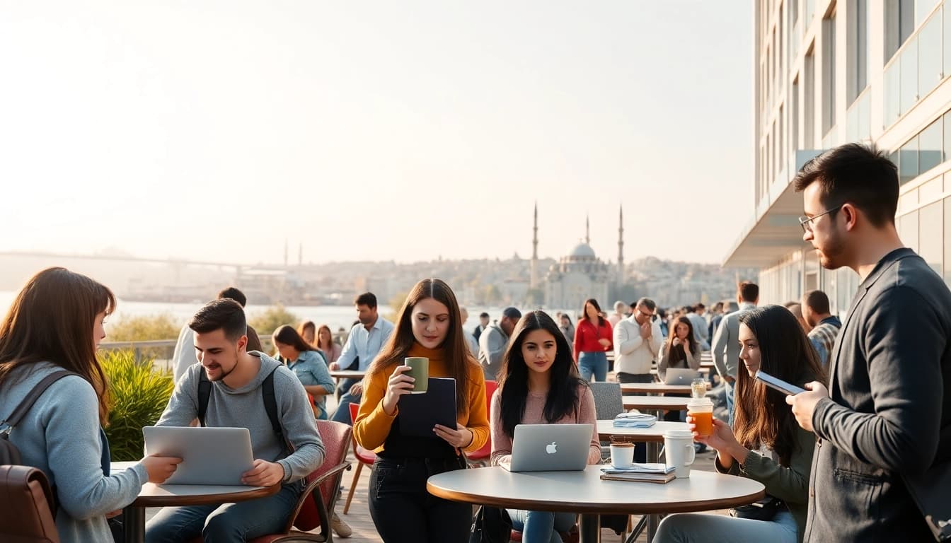 Students engaging in vibrant activities at Istanbul Medipol University, showcasing campus life while considering how to apply.