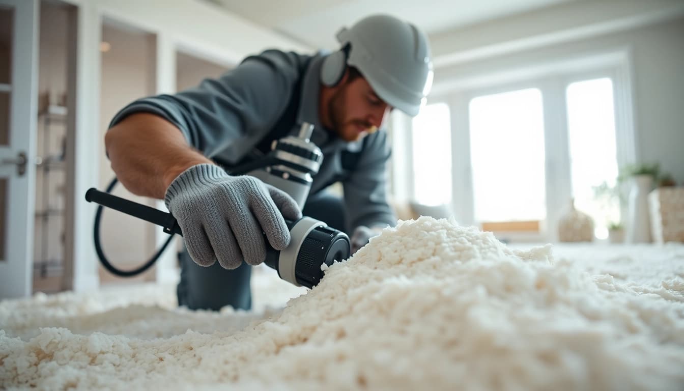 Efficient spray foam removal near Worthing by a skilled technician in a residential space.