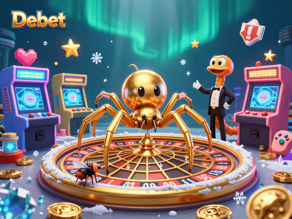 Experience exciting gameplay with Debet's vibrant casino world, featuring a roulette web scene.