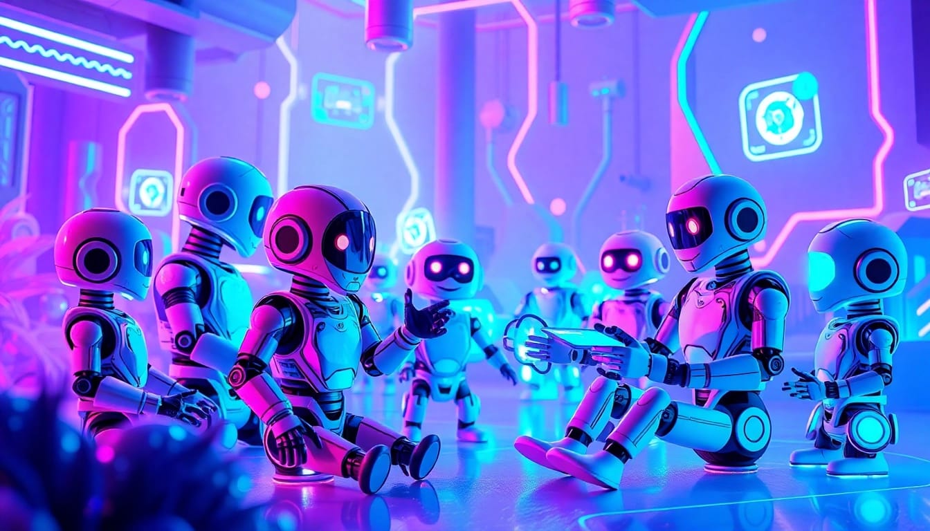 Free NSFW AI chatbots in a vibrant futuristic digital landscape.