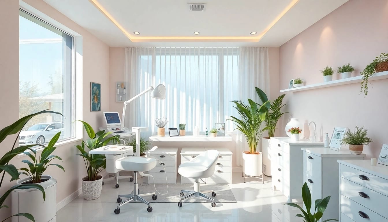 Epilare definitiva sibiu: A welcoming beauty clinic showcasing advanced laser equipment for smooth, hair-free skin.