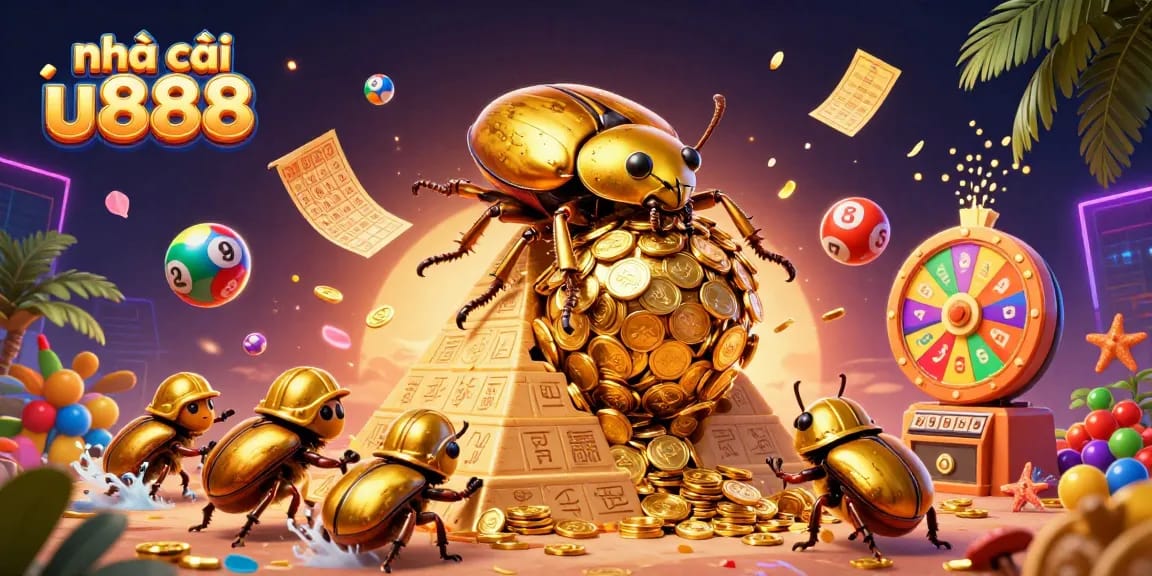 Engage with Nhà cái u888's thrilling casino games and vibrant lottery activities featuring colorful symbols.