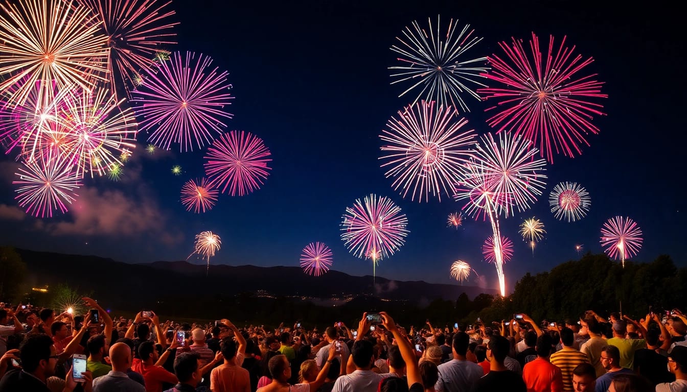 Experience captivating fireworks uk illuminating the night sky in a vibrant display.