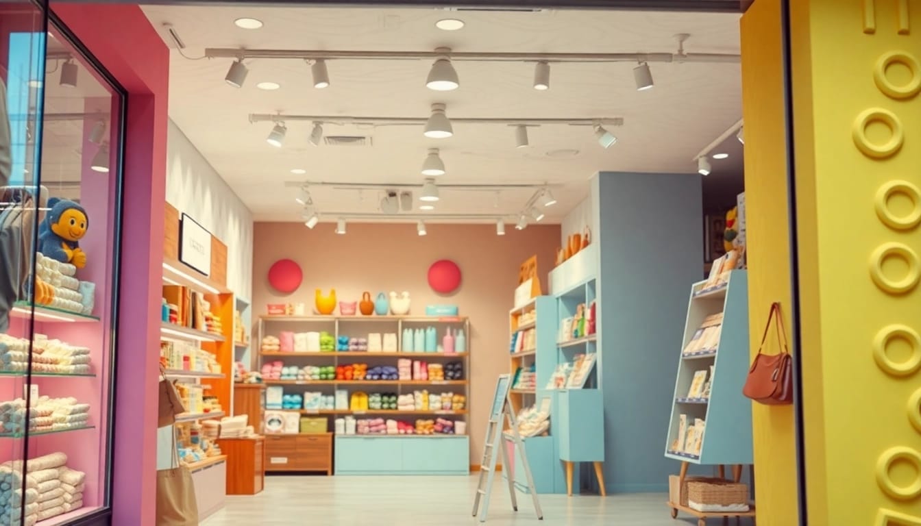 Shop unique products at Ultimateshop ru, featuring colorful displays in an inviting storefront.
