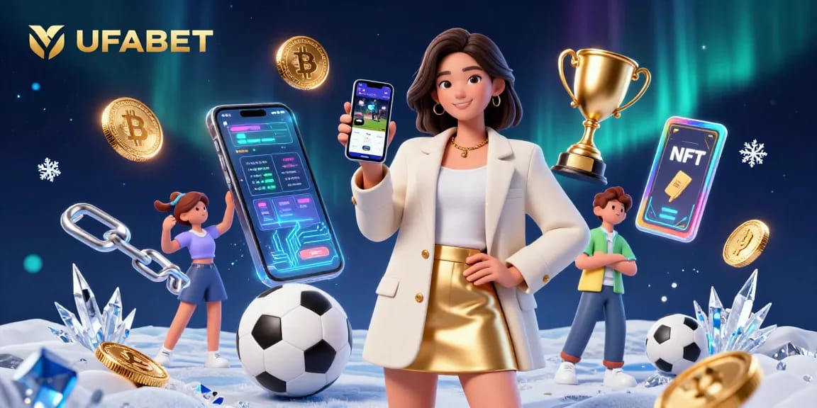 Experience exhilarating sports betting at UFABET with a friendly Asian woman showcasing a betting app.