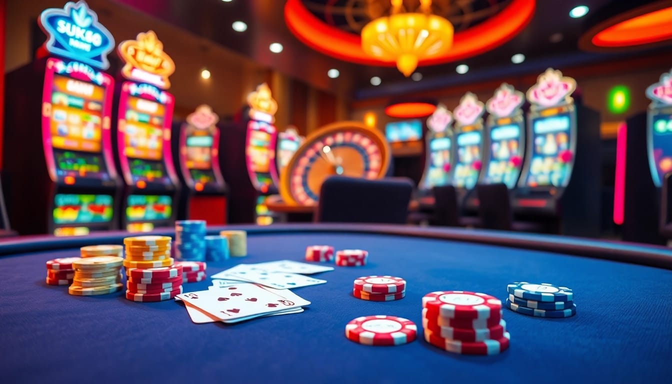 Winning thrills at https://jun88pl.com/ with vibrant slot machines and poker action.