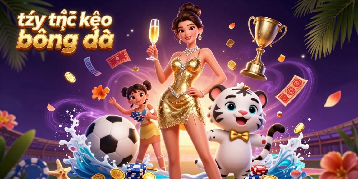 Experience thrilling sports betting excitement with tỷ lệ kèo bóng đá in this vibrant 3D illustration.