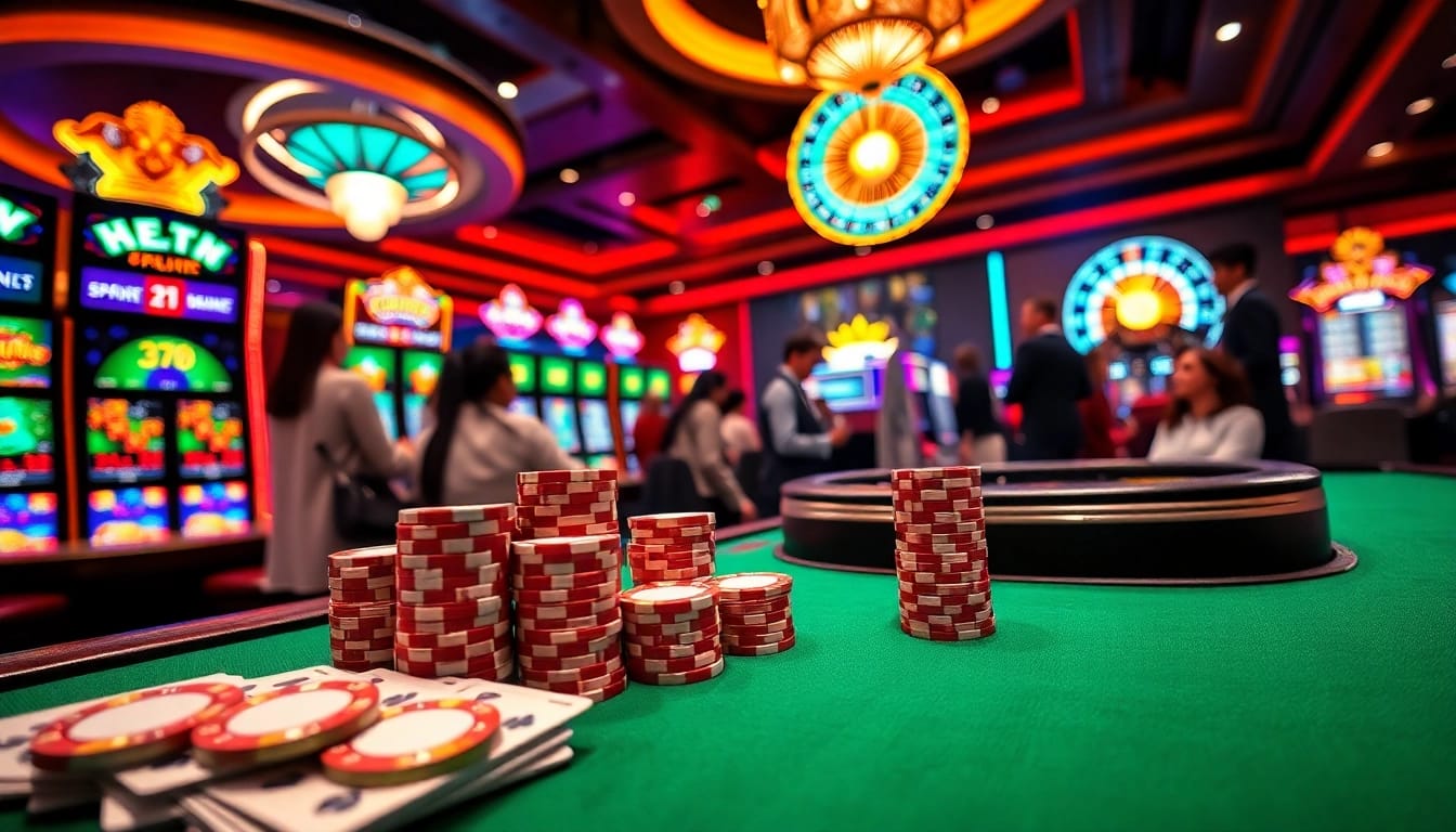 Engaging players at hay.win with vibrant casino tables and slot machines.