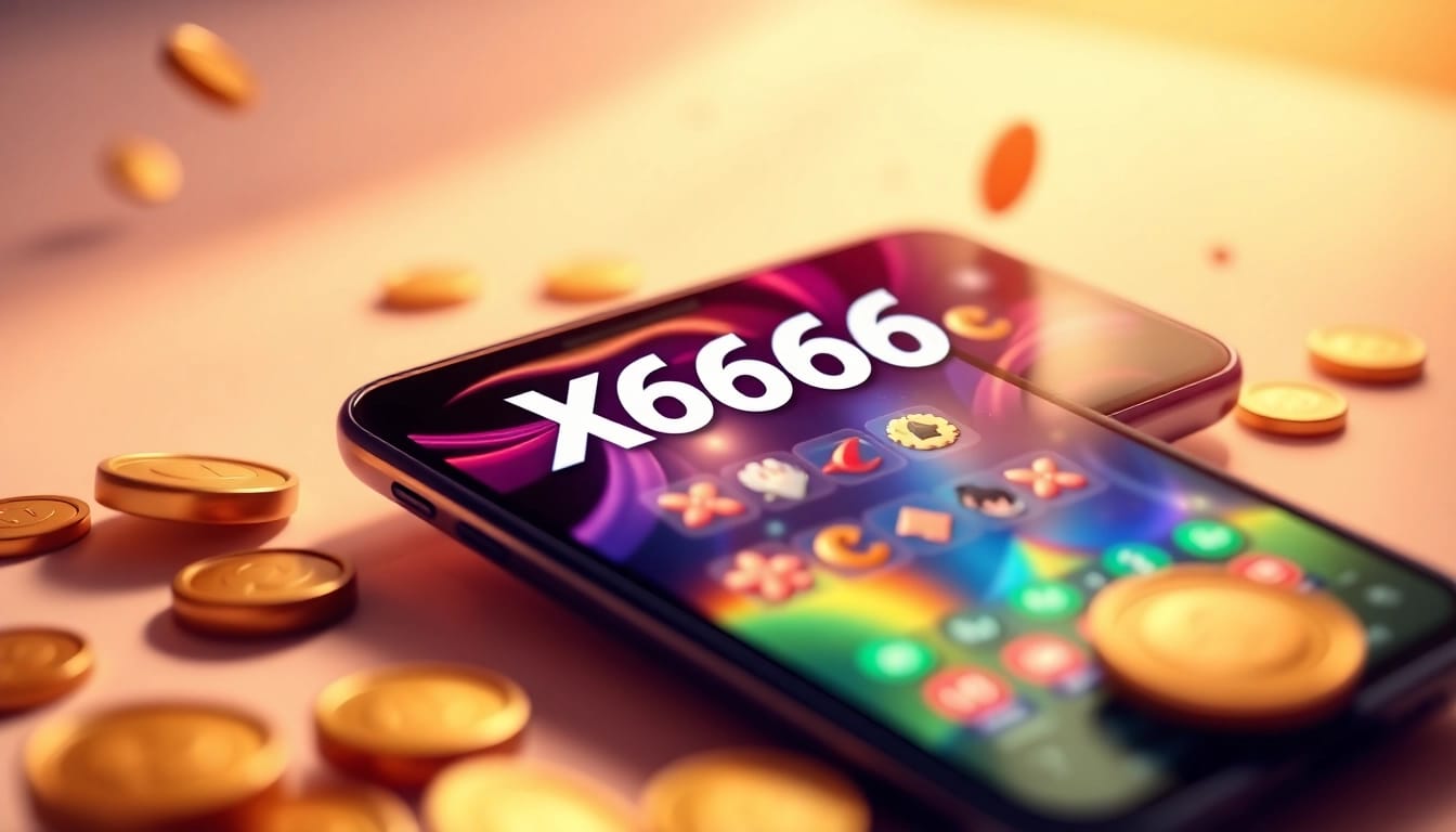 X666 Game app displayed on a mobile device showcasing exciting gaming features and vibrant rewards.