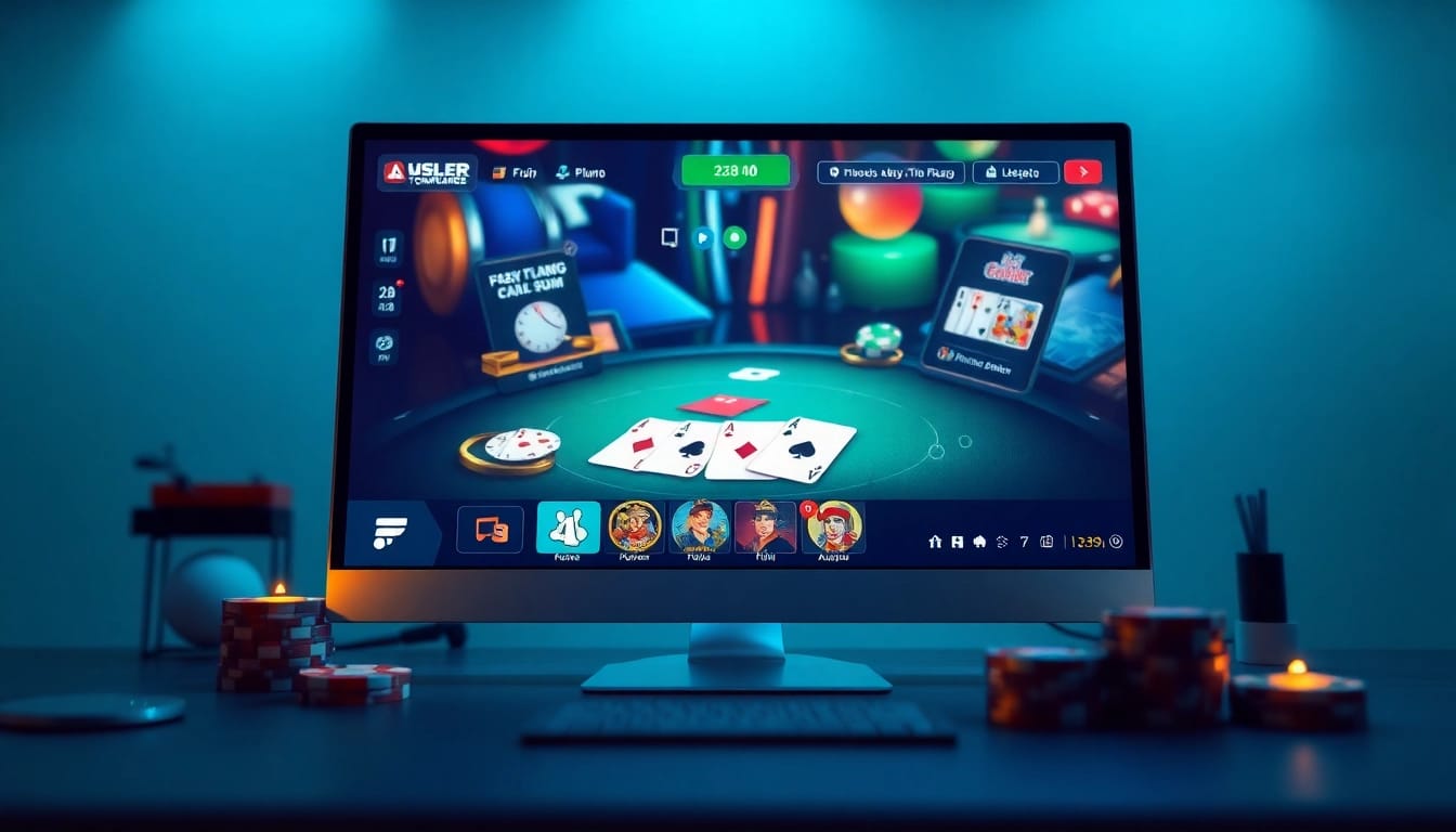 Exciting online gaming scene showcasing game bài đổi thưởng with vibrant card graphics