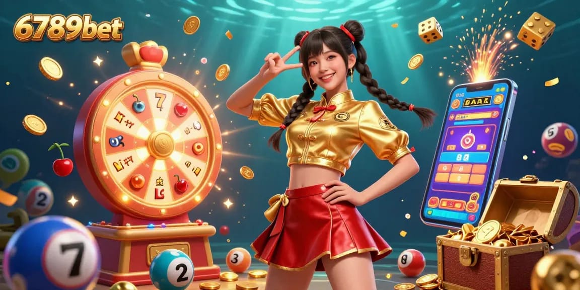Experience thrilling gaming at 6789bet with vibrant 3D illustrations showcasing casino excitement and jackpots.
