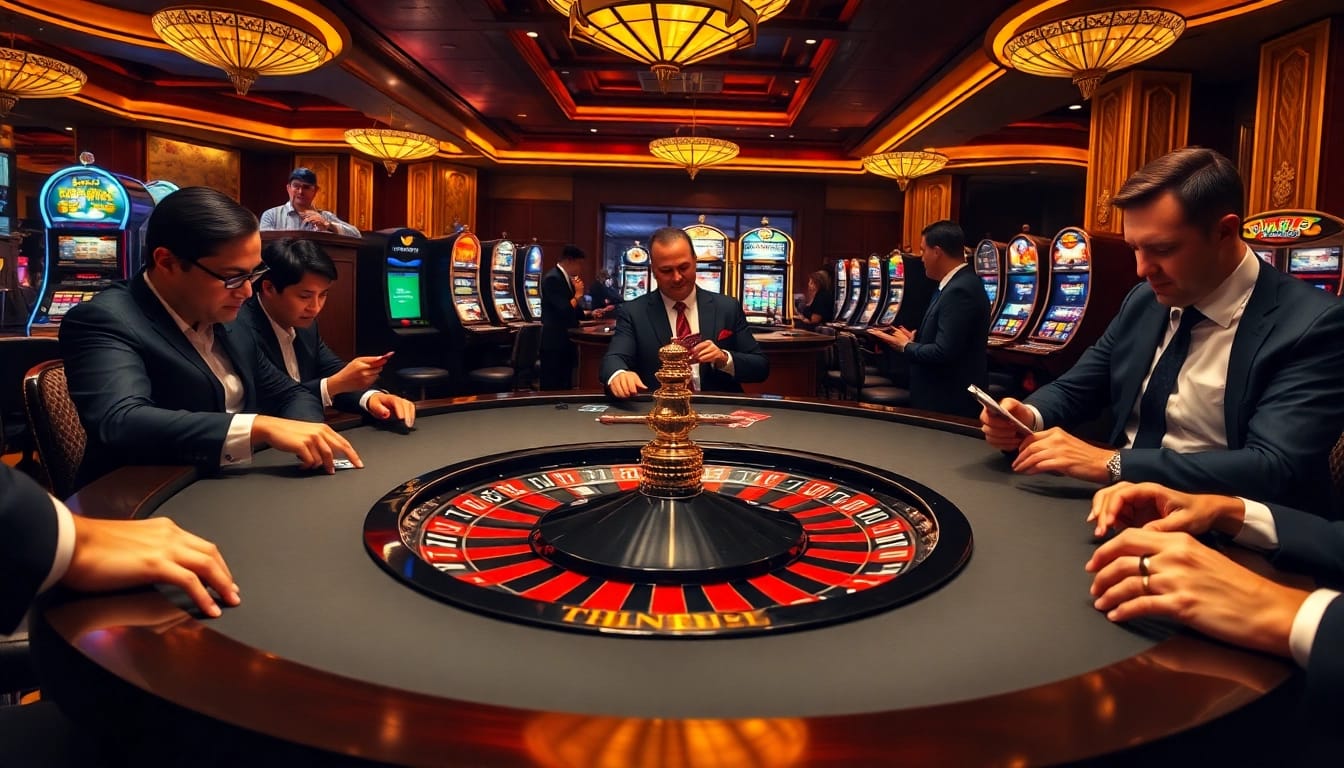 Experience thrilling B52-themed roulette at a luxury casino table filled with focused gamblers.