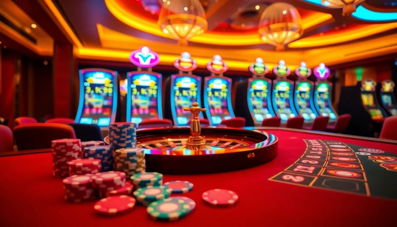 Experience thrilling gameplay at Bet88 online casino with vibrant tables, cards, and slot machines.