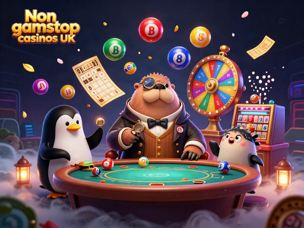 Experience the thrill of Non gamstop casinos UK with a jolly walrus and his gaming friends at an underwater poker table.