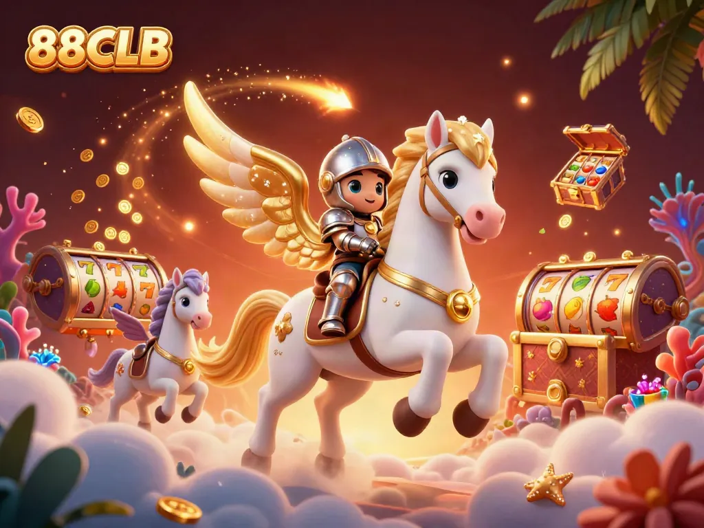 88CLB showcases exciting slot games with vibrant visuals and gold coin action in an engaging online casino scene.