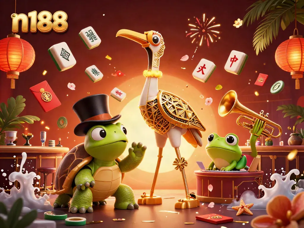 Experience thrilling gaming with n188 at an exciting speakeasy featuring colorful casino elements.