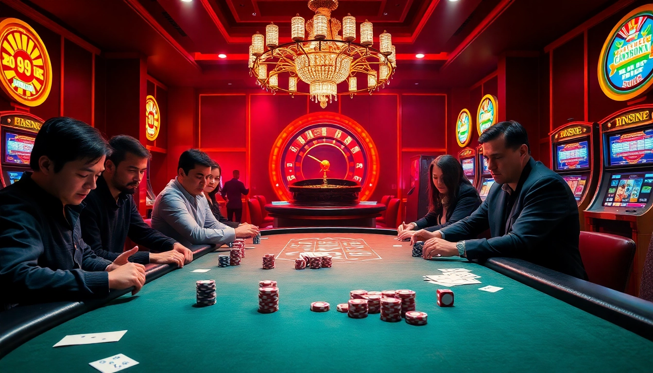 Experience thrilling poker gameplay at a high-stakes table on https://rr888.video/, featuring vibrant chips and intense player focus.