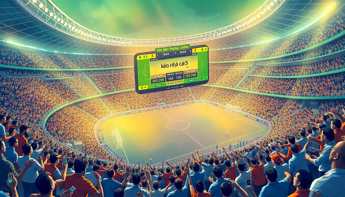 Exciting view of kèo nhà cái 5 bets in a lively stadium filled with cheering fans.