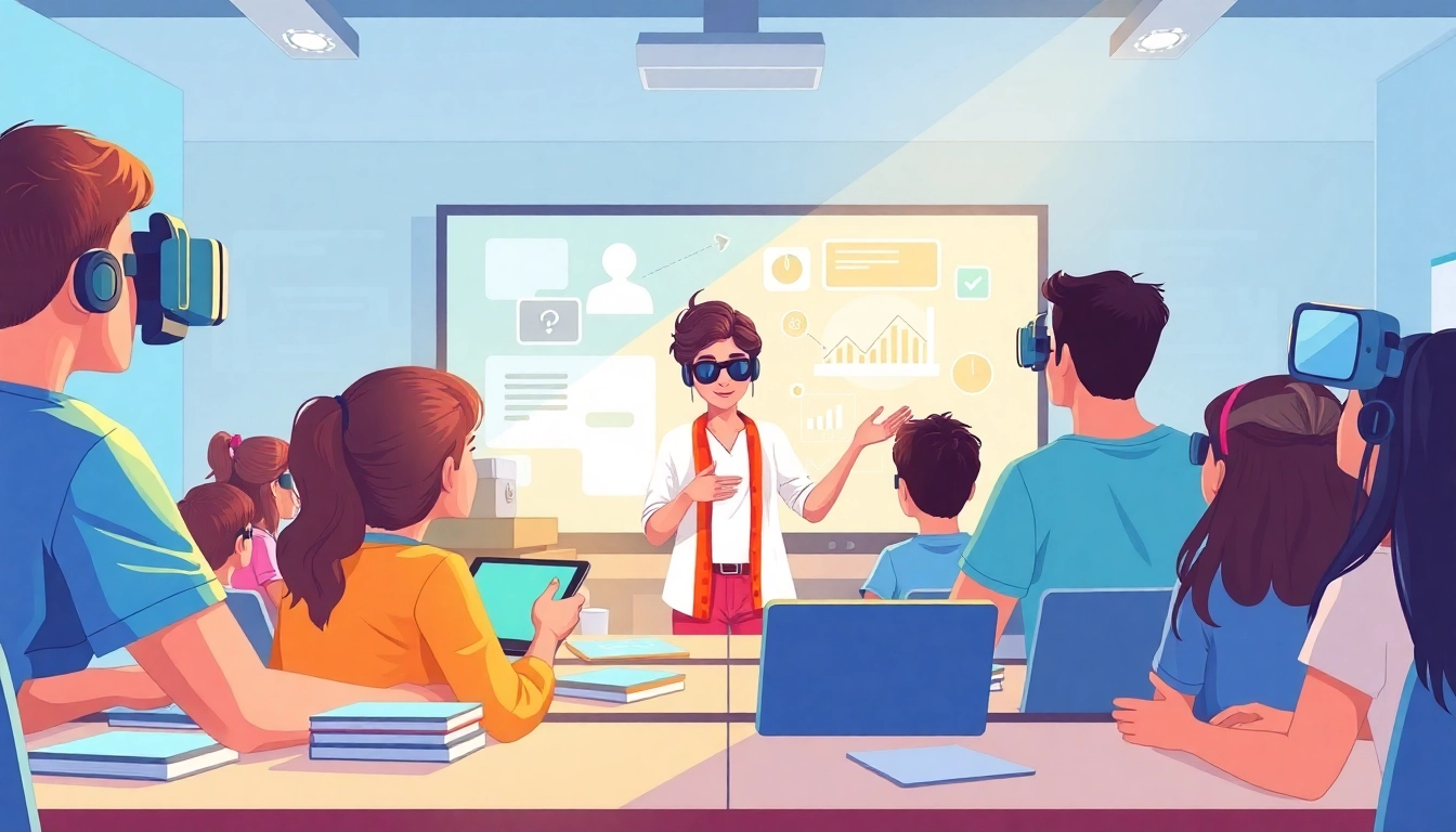 Engage students in educational gamification with interactive learning tools in a modern classroom.