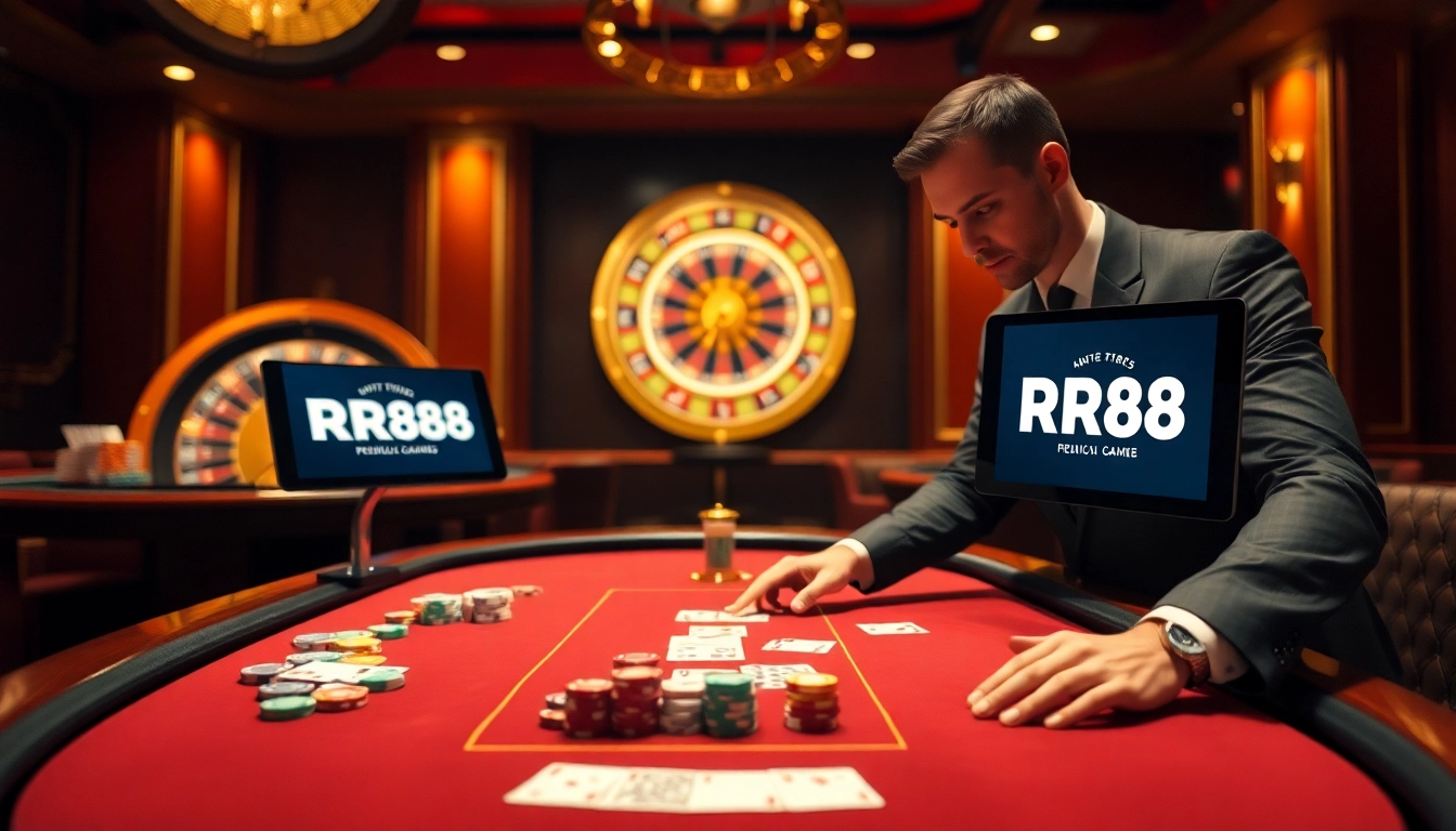 Experience premium online gambling at https://rr88.lat/ with an elegant poker game and vibrant chips.