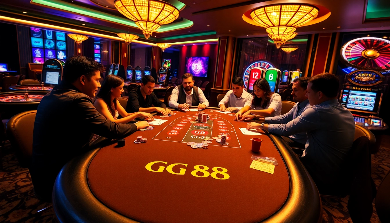 Experience thrilling gameplay at GG 88's luxurious poker table with chips and cards ready for action.