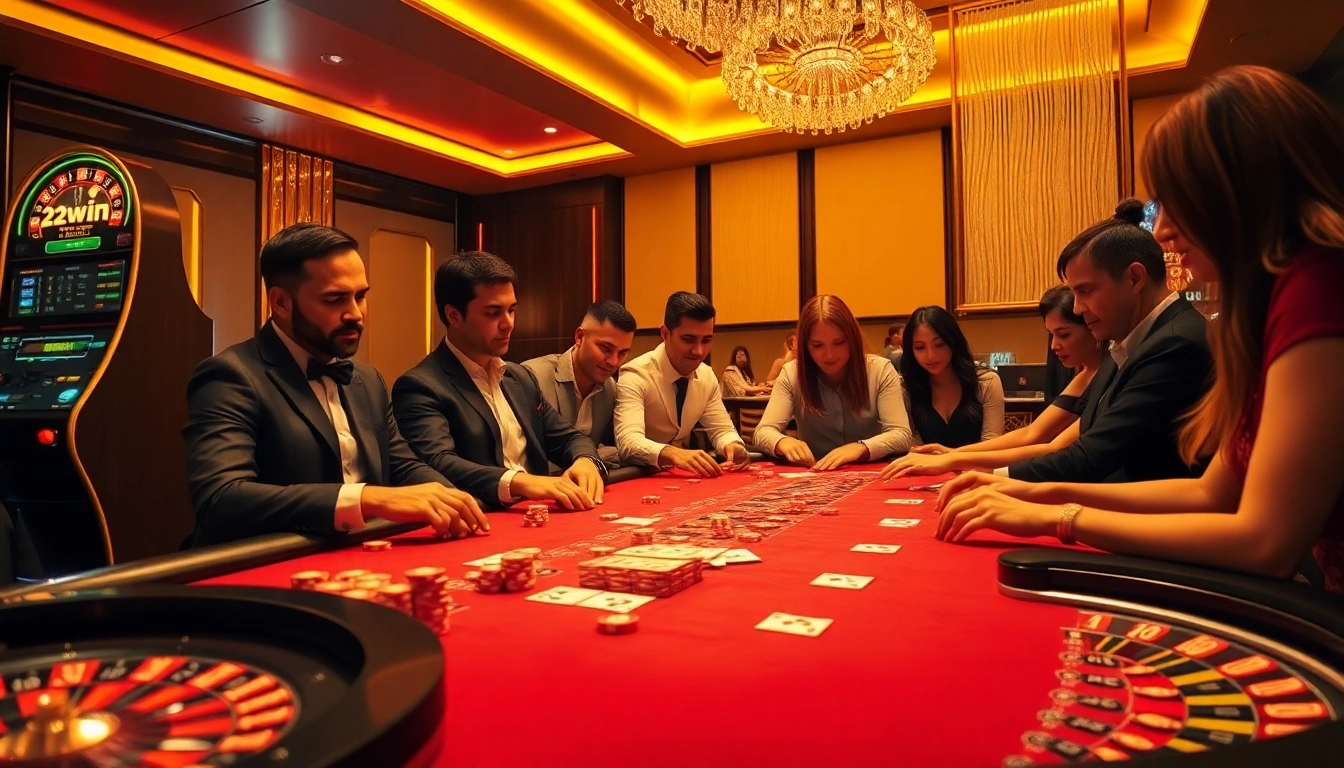 Experience the excitement of 32win at a luxurious poker table with vibrant chips and cards.