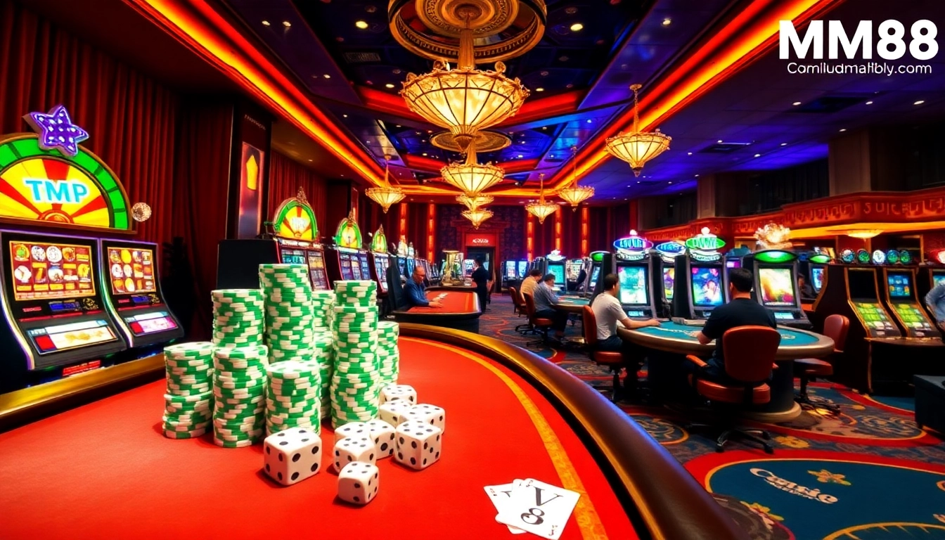 Engaged players enjoying their experience at MM88 casino with vibrant tables and exciting games.