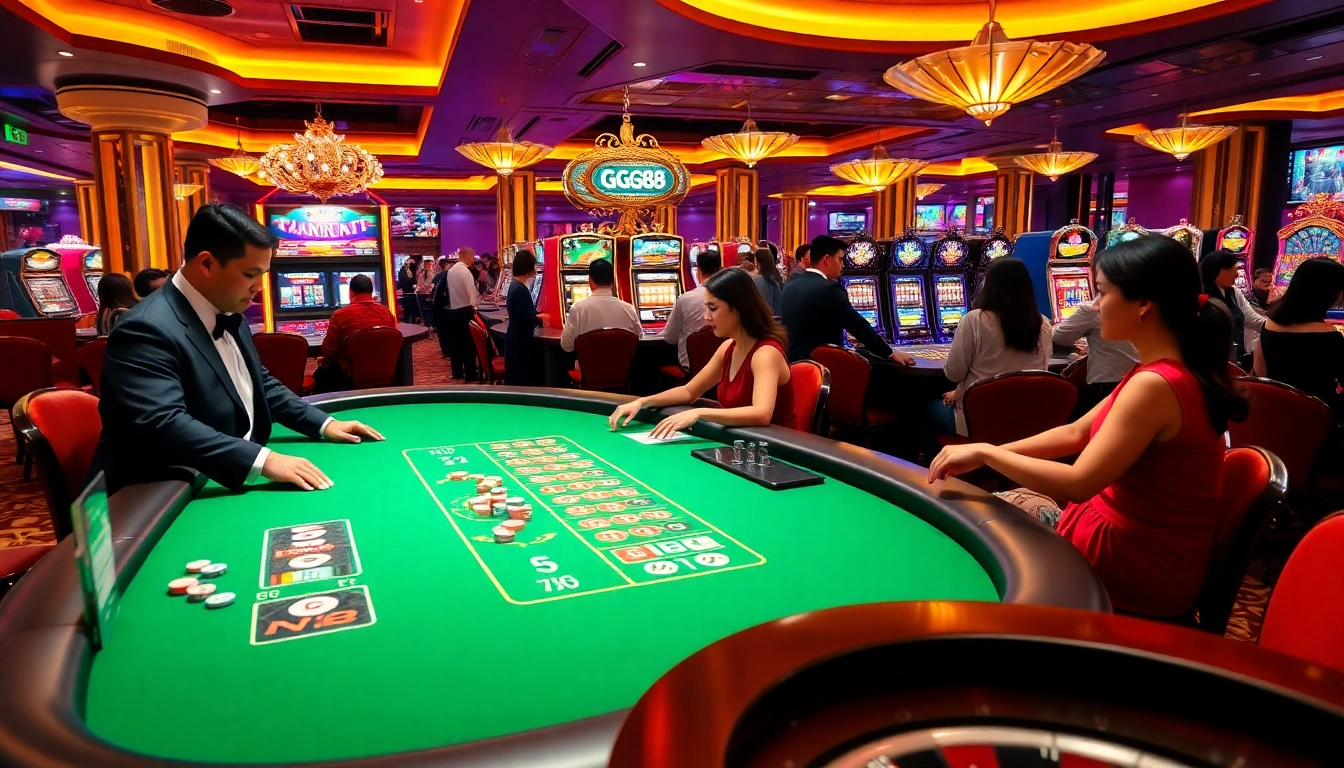 GG88 casino gaming table bustling with excitement, inviting players to join in thrilling gameplay.
