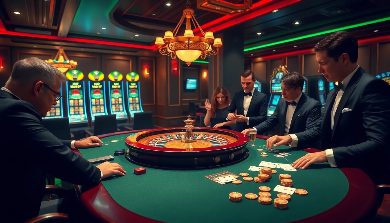 Experience thrilling gameplay at a luxurious casino environment with https://kjc.pizza/ showcased prominently.