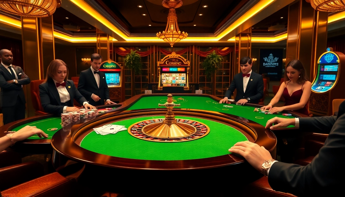 Experience high-class gaming at DR88 with luxurious casino ambiance and vibrant roulette table.