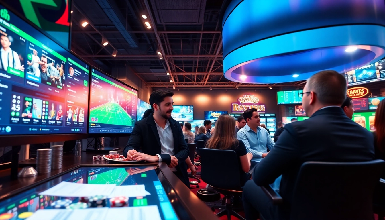 Exciting digital betting experience on 8Kbet platform with engaging users and vibrant interface.