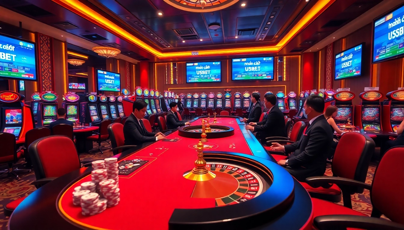 Experience the excitement at nhà cái usbet's online casino with vibrant gaming tables and thrilling action.