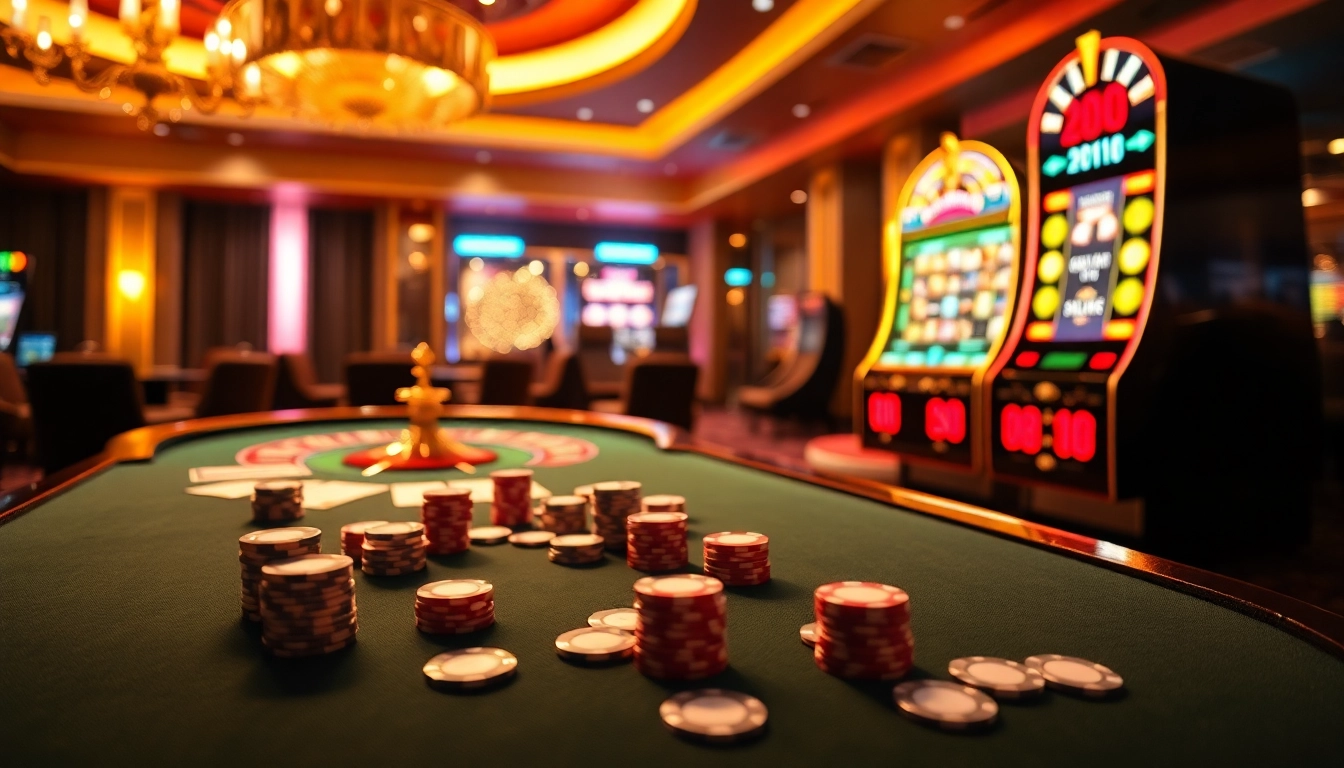 Experience interactive gameplay at https://topxx88.com/ with a vibrant casino scene featuring poker and roulette.