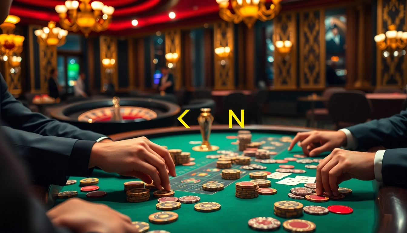 Experience the excitement of gambling with 여기여, featuring a vibrant poker table scene showing intense gameplay.