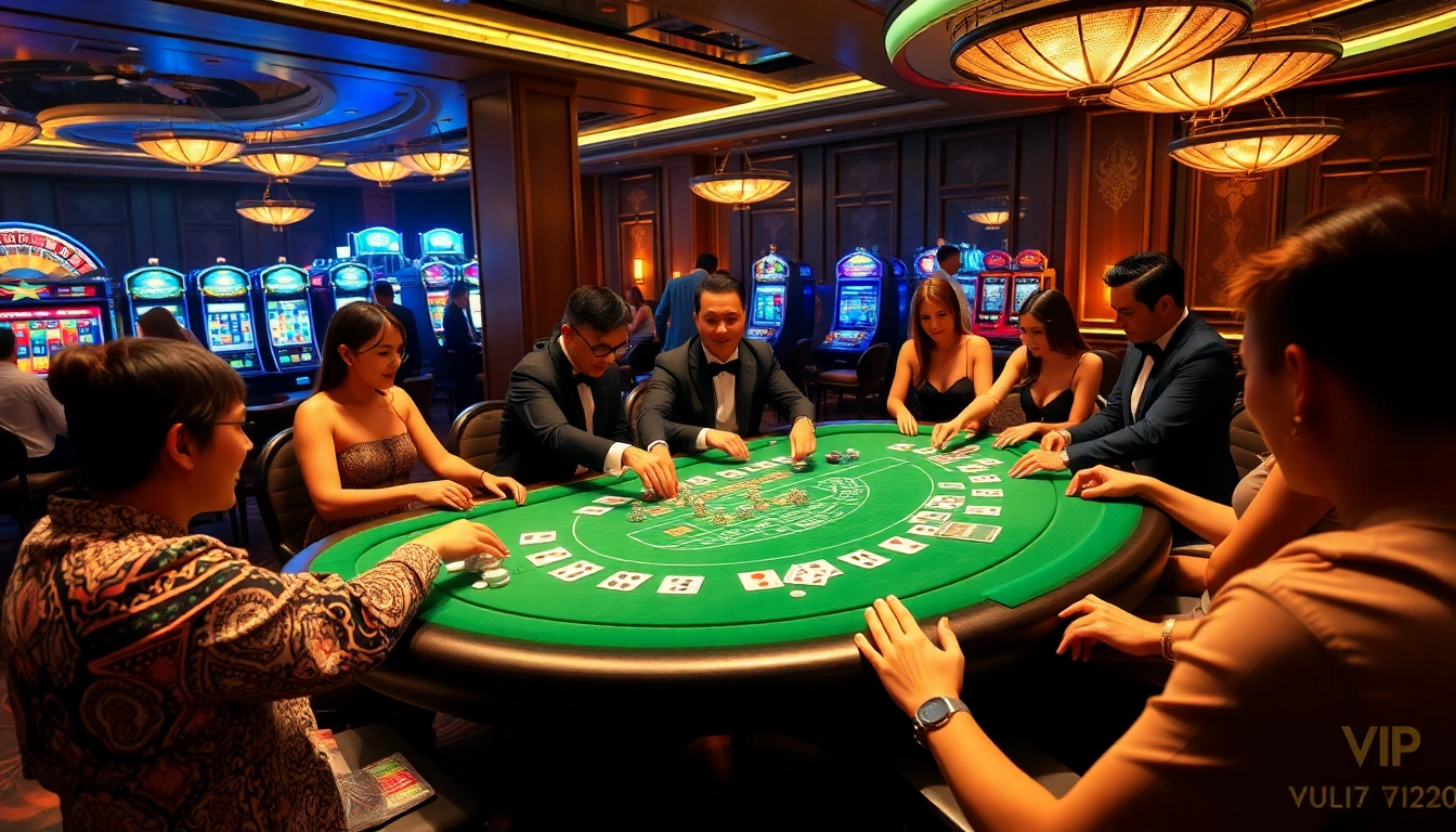 2PH222 Vip players enjoying an exclusive evening at a luxurious casino table.