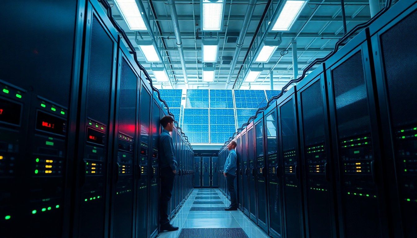 Best cloud mining platforms showcased in a professional AI cloud mining facility with renewable energy.