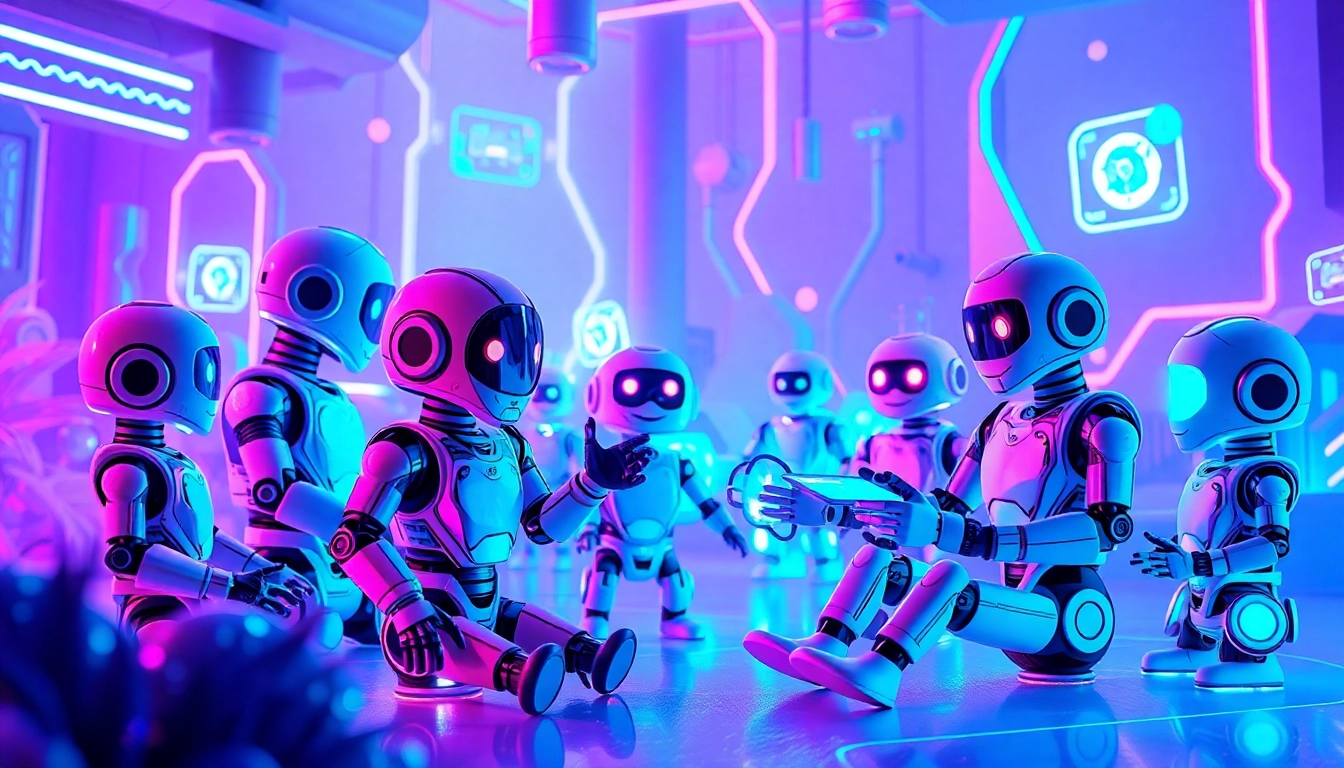 Free NSFW AI chatbots in a vibrant futuristic digital landscape.