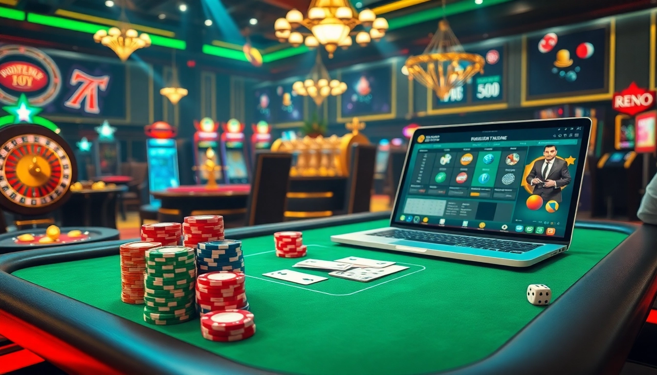 Experience the excitement of 88i nhà cái with vibrant casino visuals showcasing gaming action and luxury.