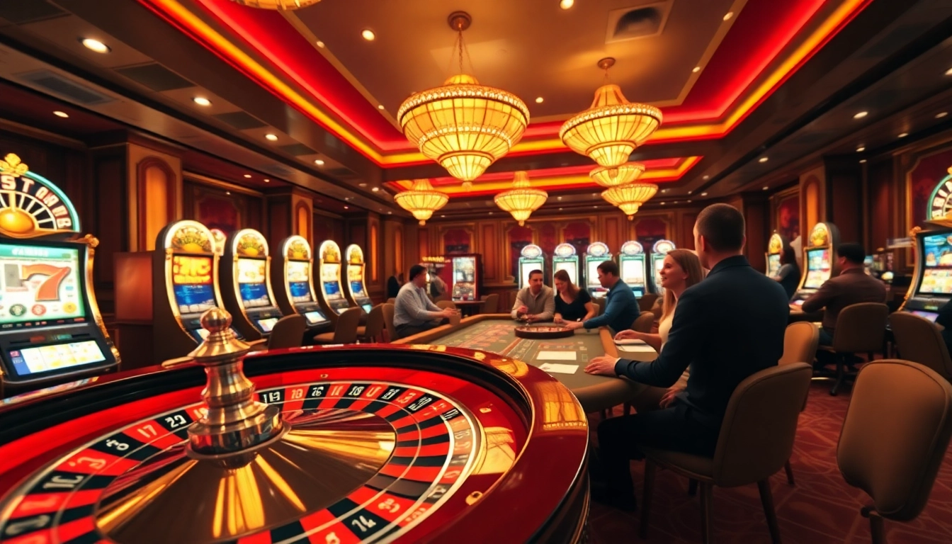 Action-packed scene at https://rr88.navy/ casino, featuring roulette wheel and dynamic poker game.