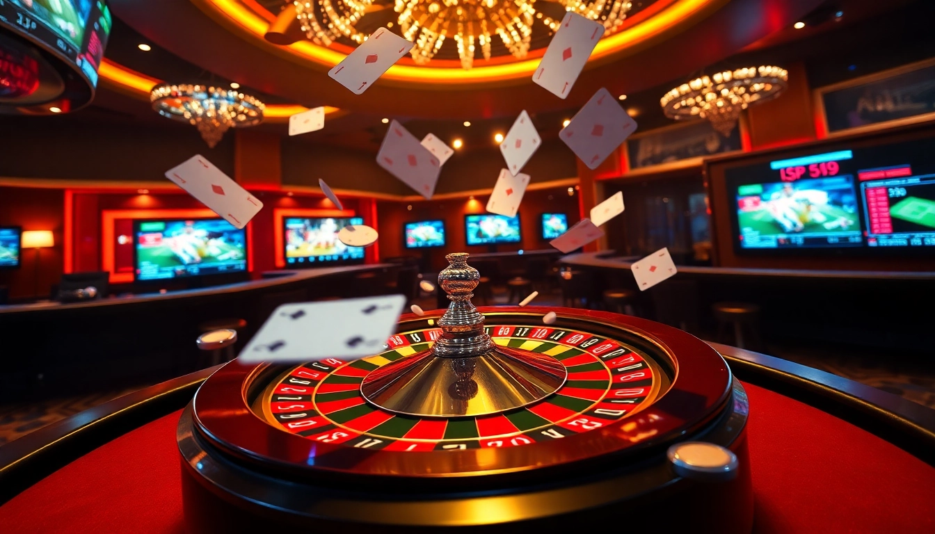 Experience PS99 thể thao thrills with an exciting casino scene featuring roulette, chips, and live betting screens.