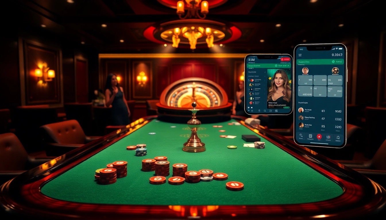 Engage in thrilling gaming actions on http://8kbetok.com/ with vibrant casino elements like tables, cards, and chips.