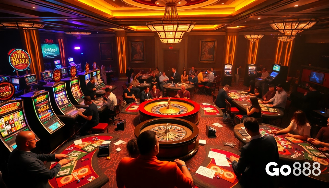 Experience the thrilling atmosphere of go88 with dynamic game tables and vibrant slot machines.