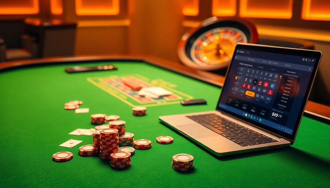 88vv poker chips and cards on casino table, highlighting online gambling excitement and luxury ambiance.