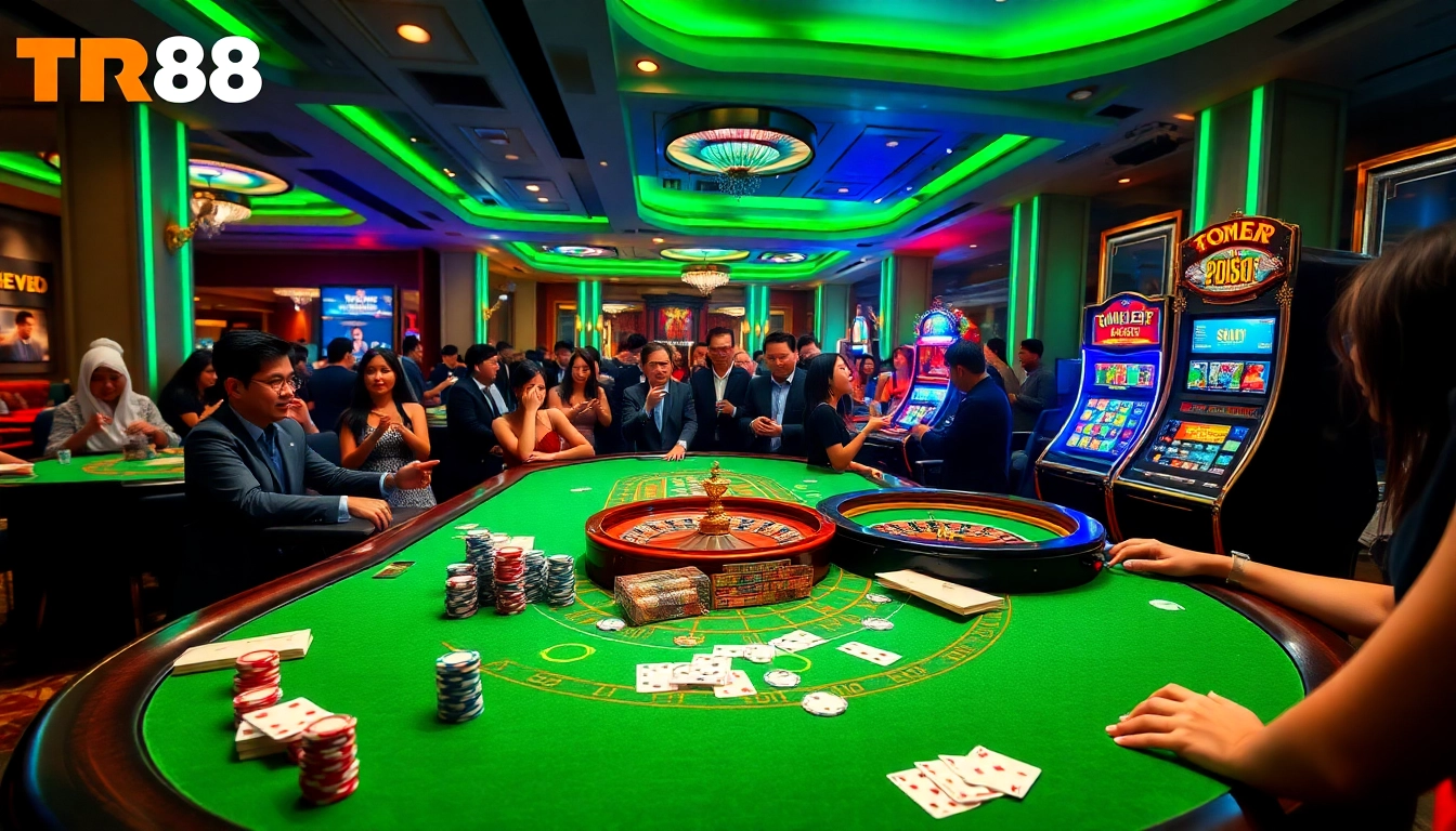 Experience exciting gambling at TR88 with vibrant casino atmosphere and thrilling gameplay.