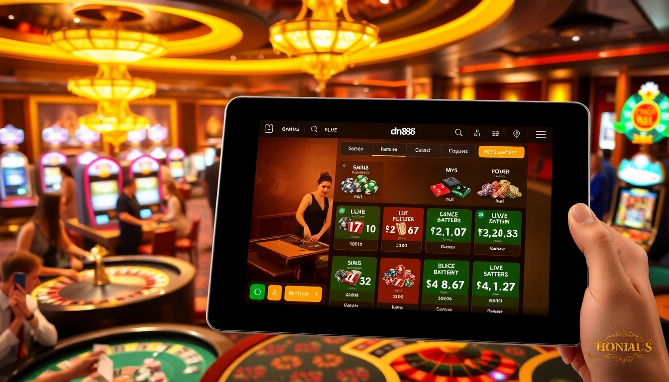 Experience the excitement of dn88 gaming with vibrant casino tables and sleek betting interfaces.