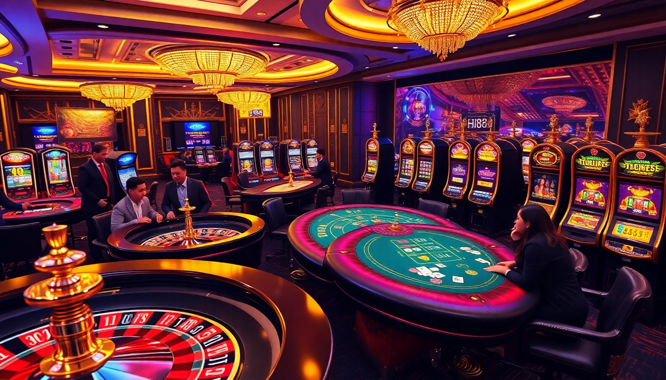 Players enjoying thrilling games at Hi88's sophisticated online casino.