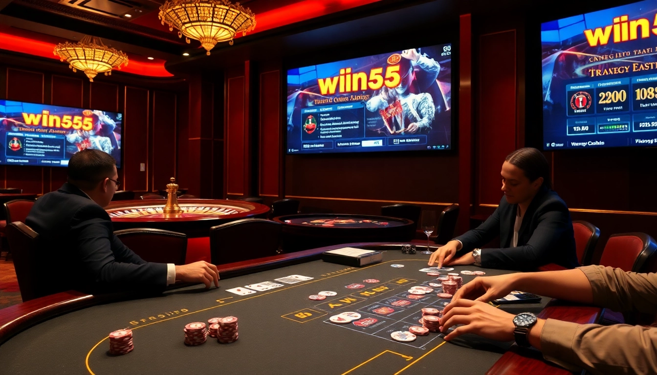Experience high-stakes poker at win55 with elegant cards and vibrant casino atmosphere.