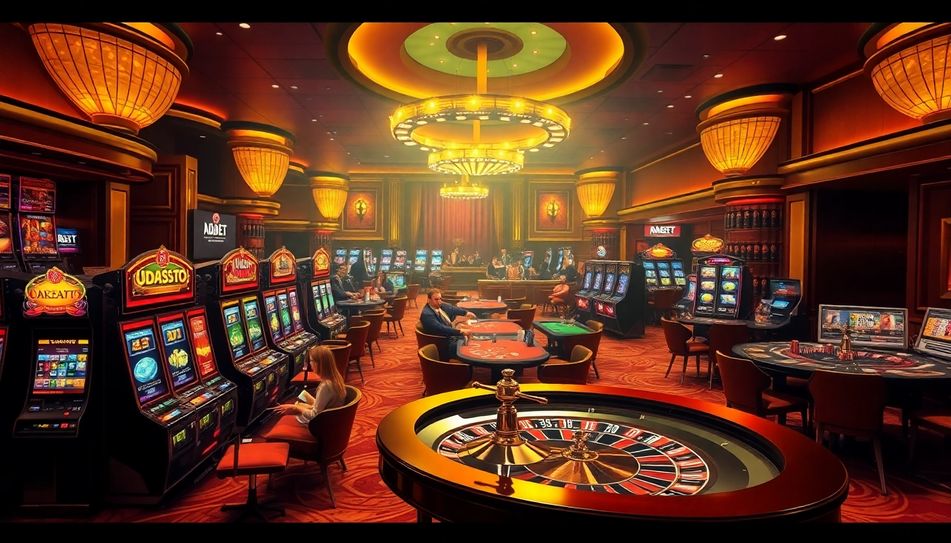 Engage with DABET's breathtaking casino experience, showcasing vibrant games and thrilling gambling action.